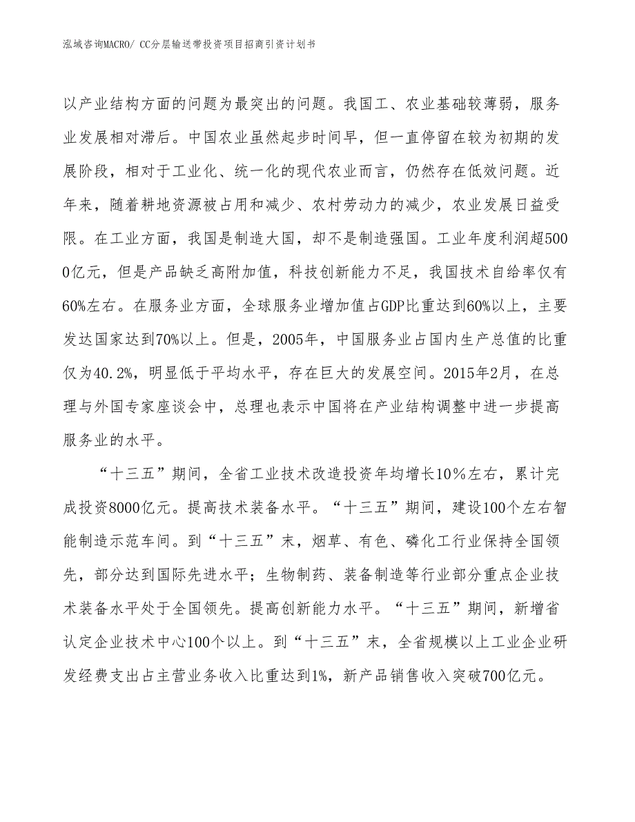 CC分层输送带投资项目招商引资计划书_第4页