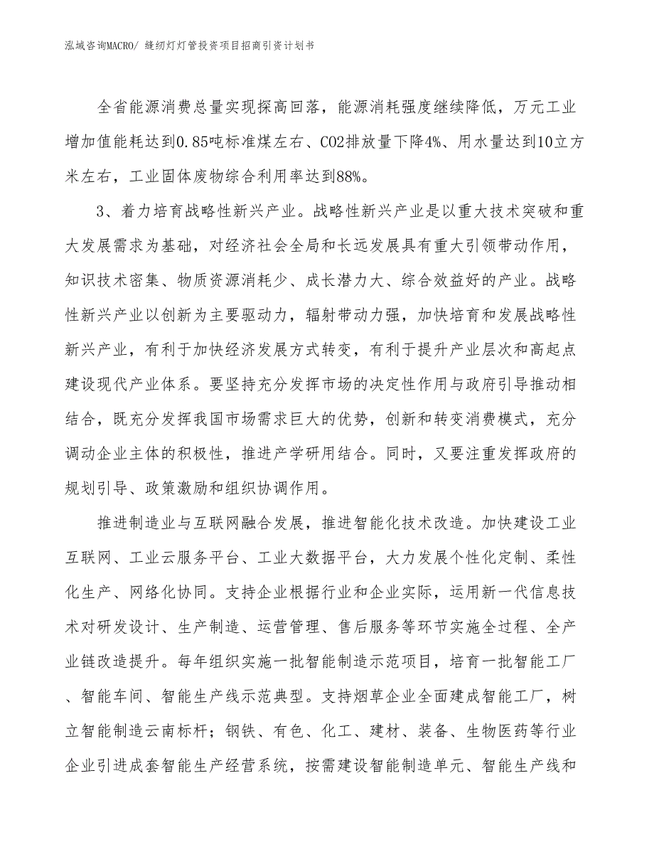 缝纫灯灯管投资项目招商引资计划书_第4页