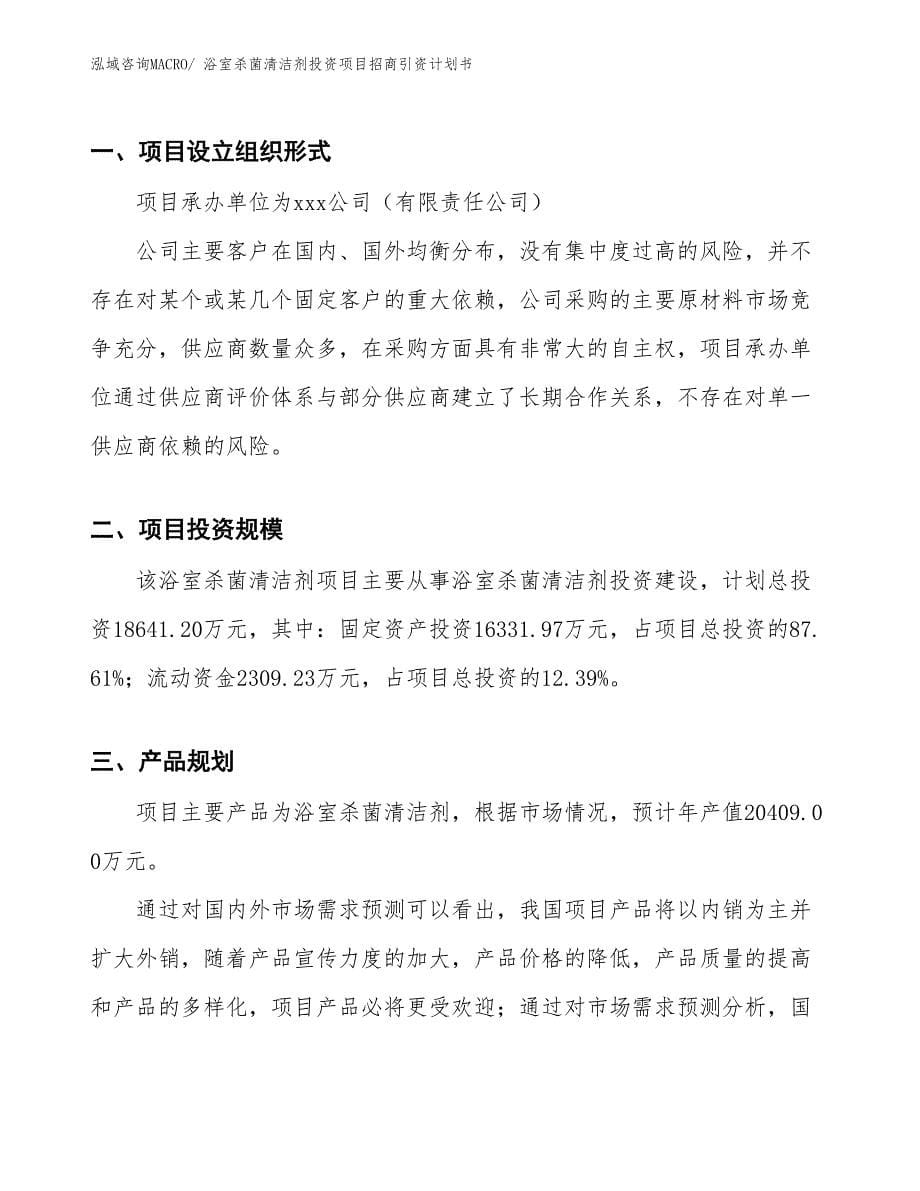 浴室杀菌清洁剂投资项目招商引资计划书_第5页