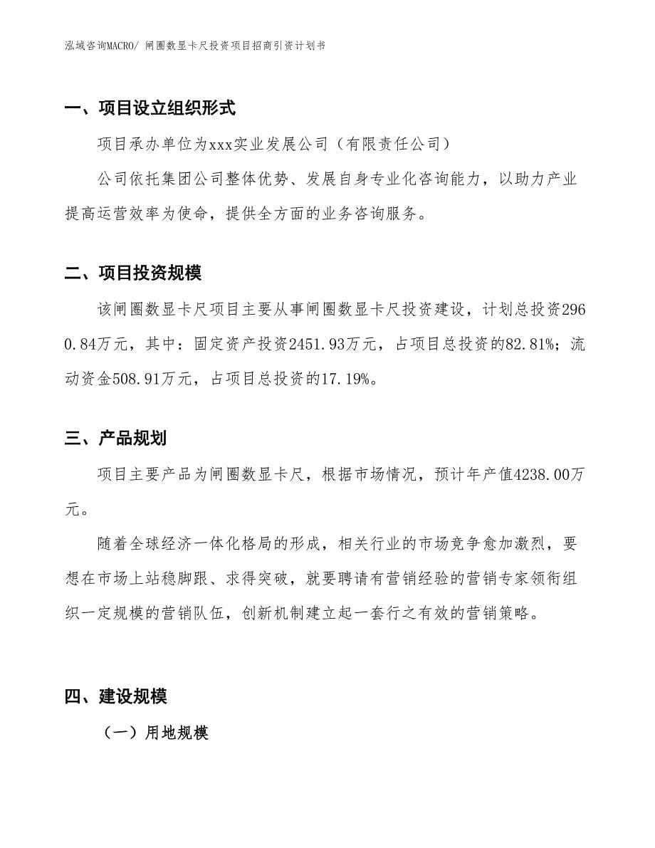 闸圈数显卡尺投资项目招商引资计划书_第5页