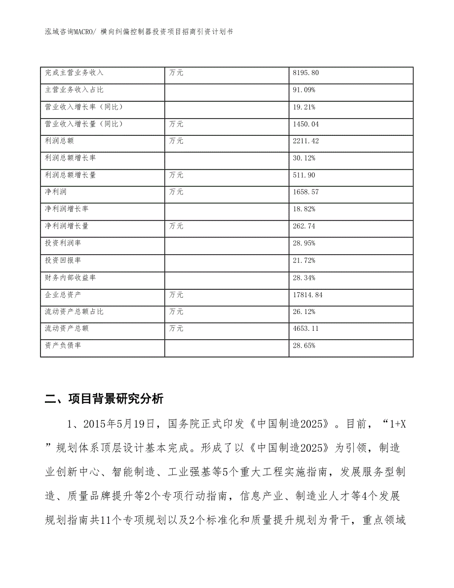 横向纠偏控制器投资项目招商引资计划书_第2页