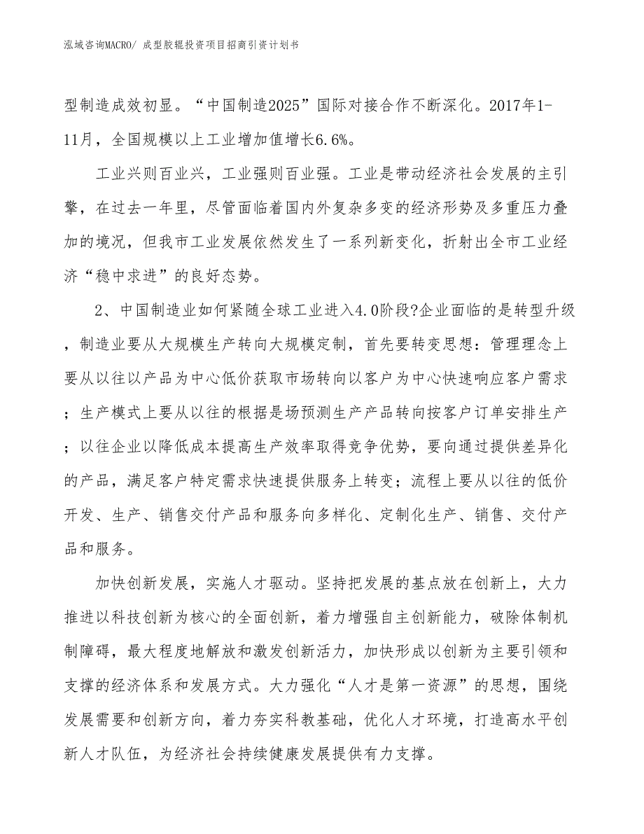 成型胶辊投资项目招商引资计划书_第4页