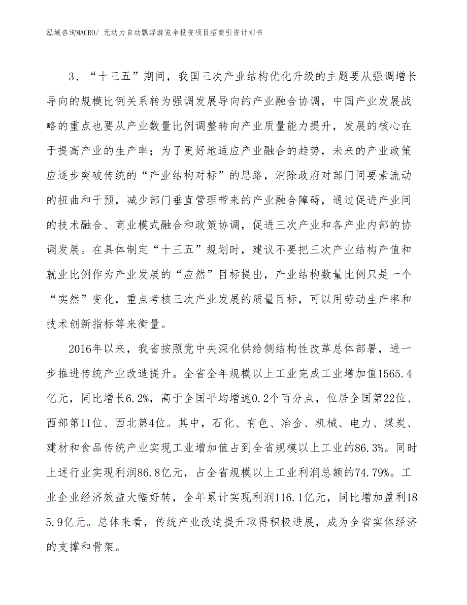 无动力自动飘浮游览伞投资项目招商引资计划书_第4页