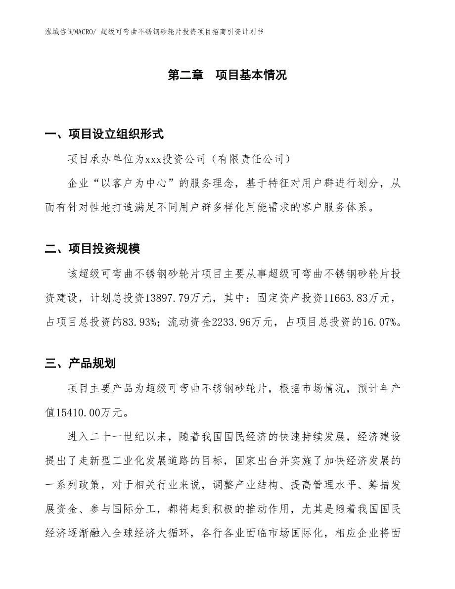 超级可弯曲不锈钢砂轮片投资项目招商引资计划书_第5页