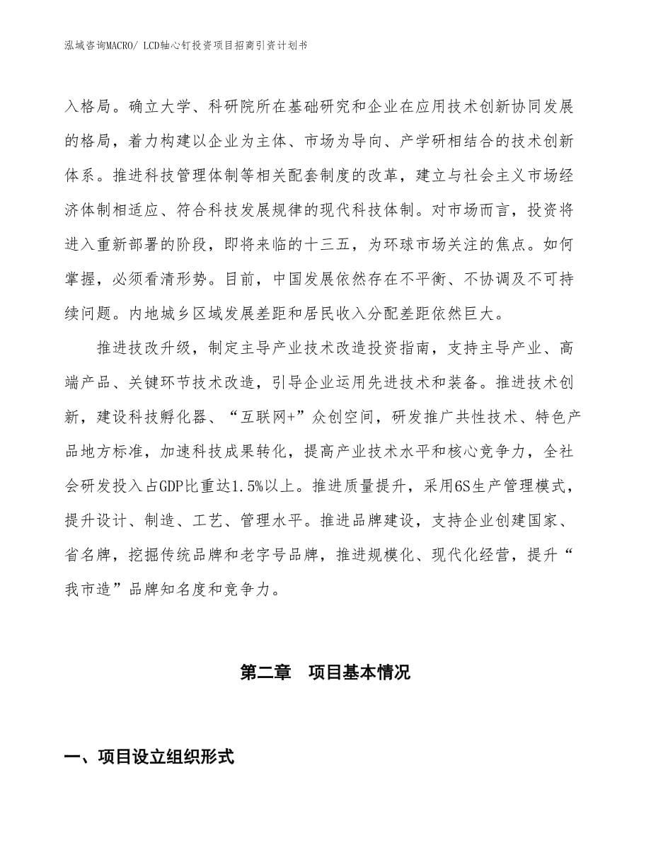 LCD轴心钉投资项目招商引资计划书_第5页