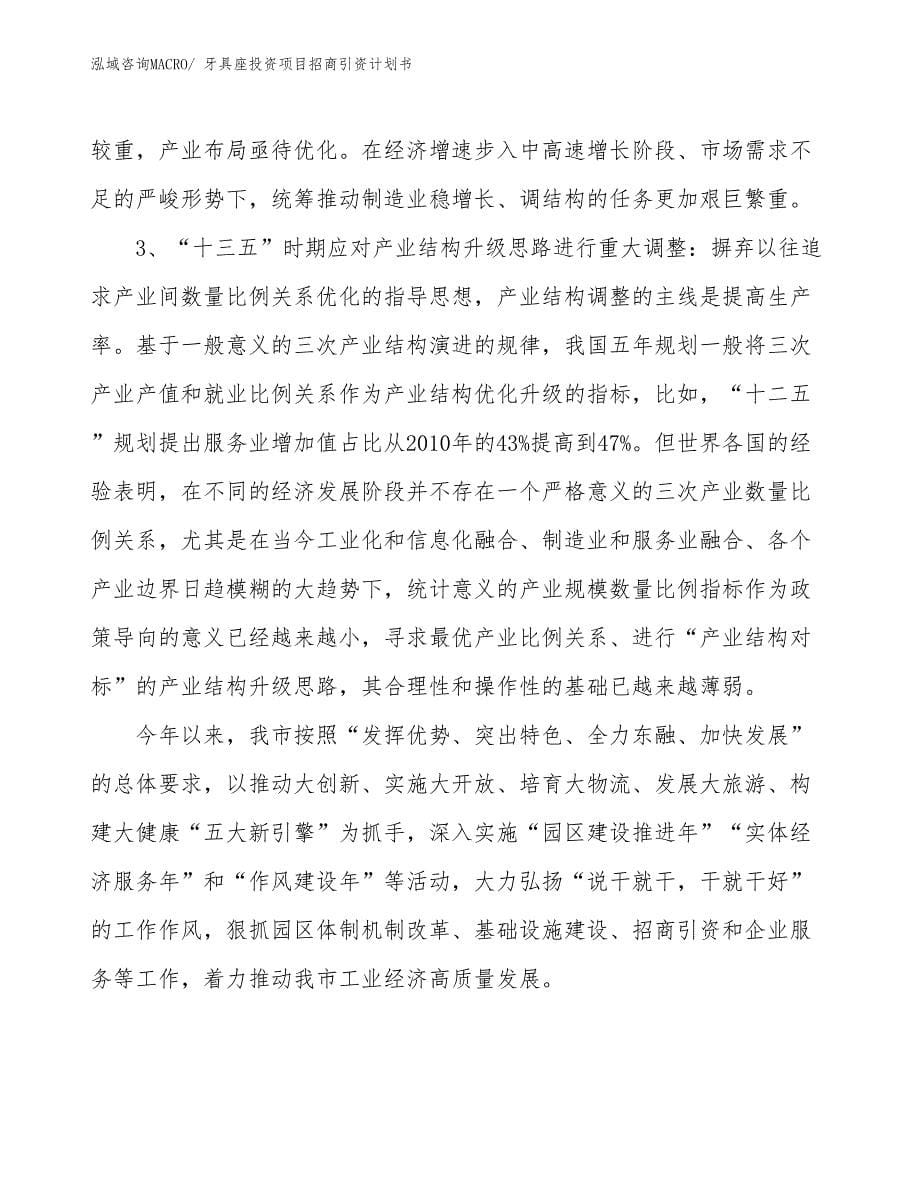 牙具座投资项目招商引资计划书_第5页