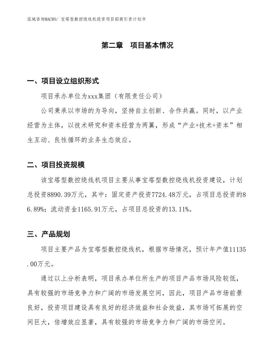 宝塔型数控绕线机投资项目招商引资计划书_第5页