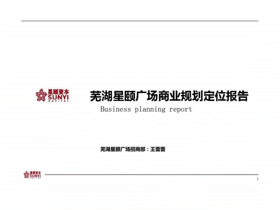 2013年安徽芜湖星颐广场商业规划定位报告_第1页