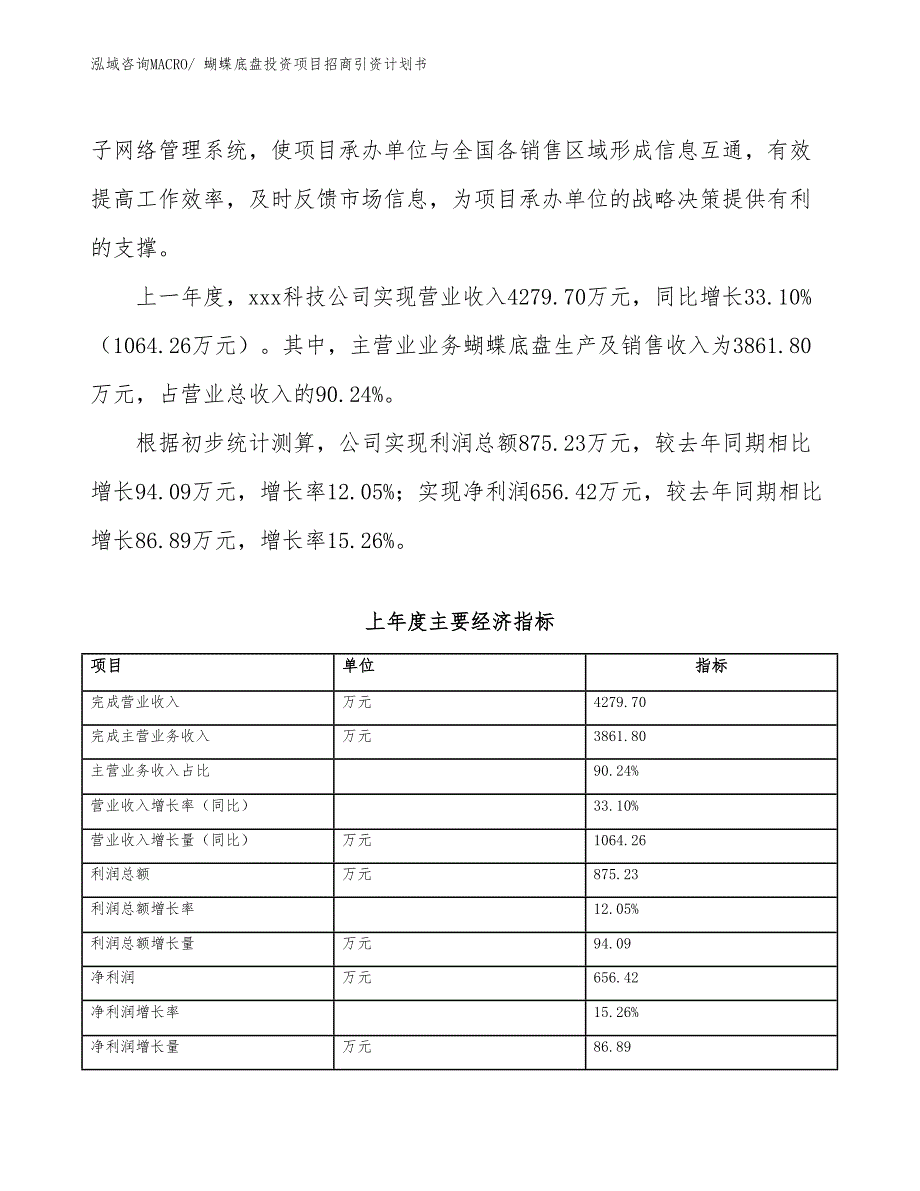 蝴蝶底盘投资项目招商引资计划书_第2页