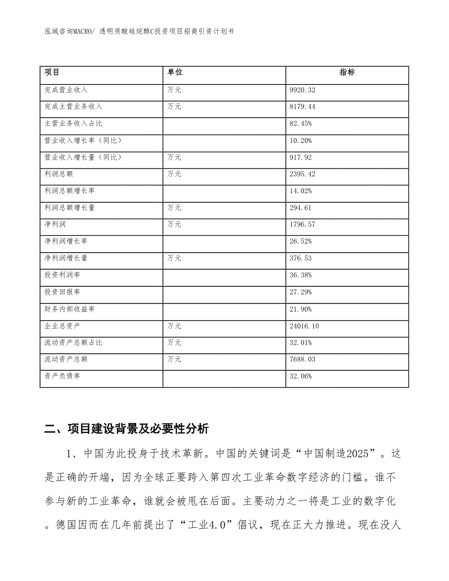 透明质酸硅烷醇C投资项目招商引资计划书_第2页