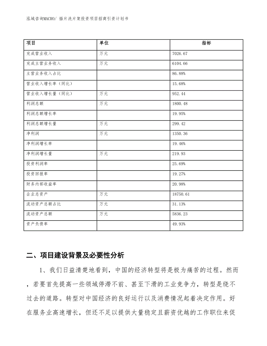 插片洗片架投资项目招商引资计划书_第2页