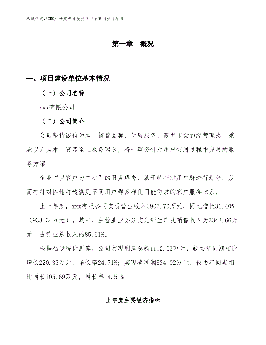 分支光纤投资项目招商引资计划书_第1页