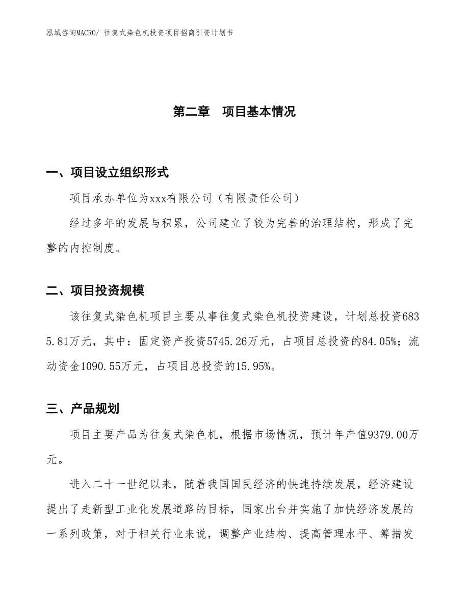 往复式染色机投资项目招商引资计划书_第5页