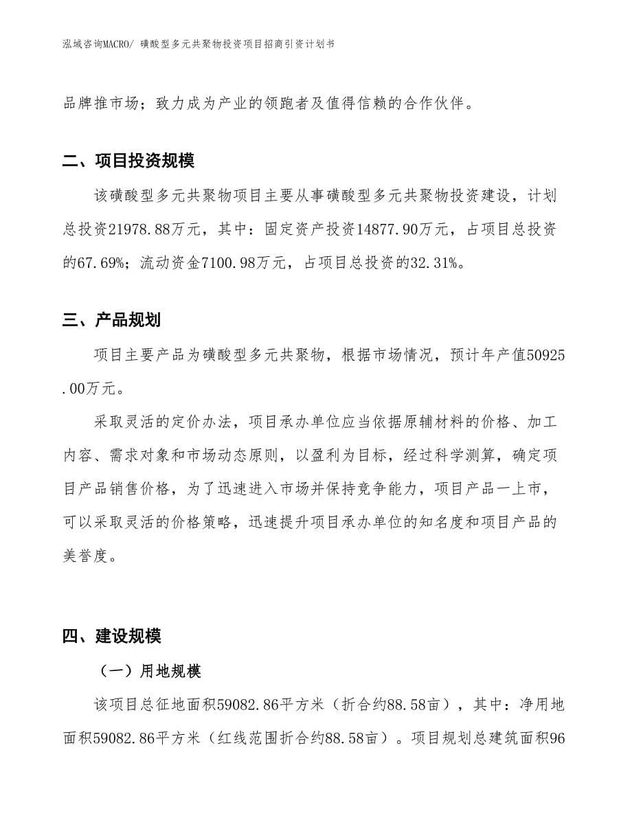 磺酸型多元共聚物投资项目招商引资计划书_第5页