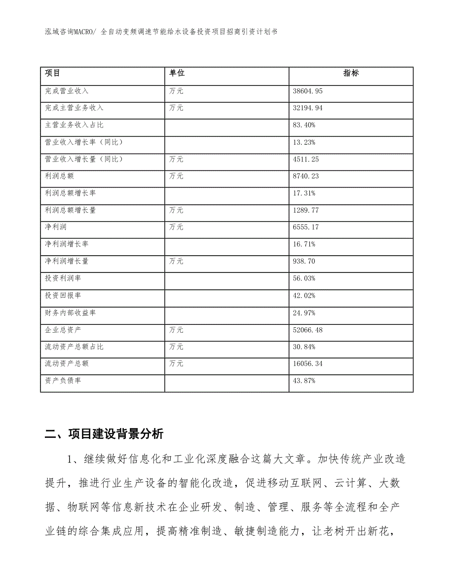 全自动变频调速节能给水设备投资项目招商引资计划书_第2页