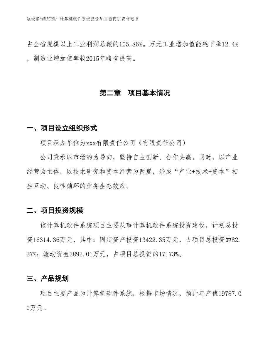 计算机软件系统投资项目招商引资计划书_第5页