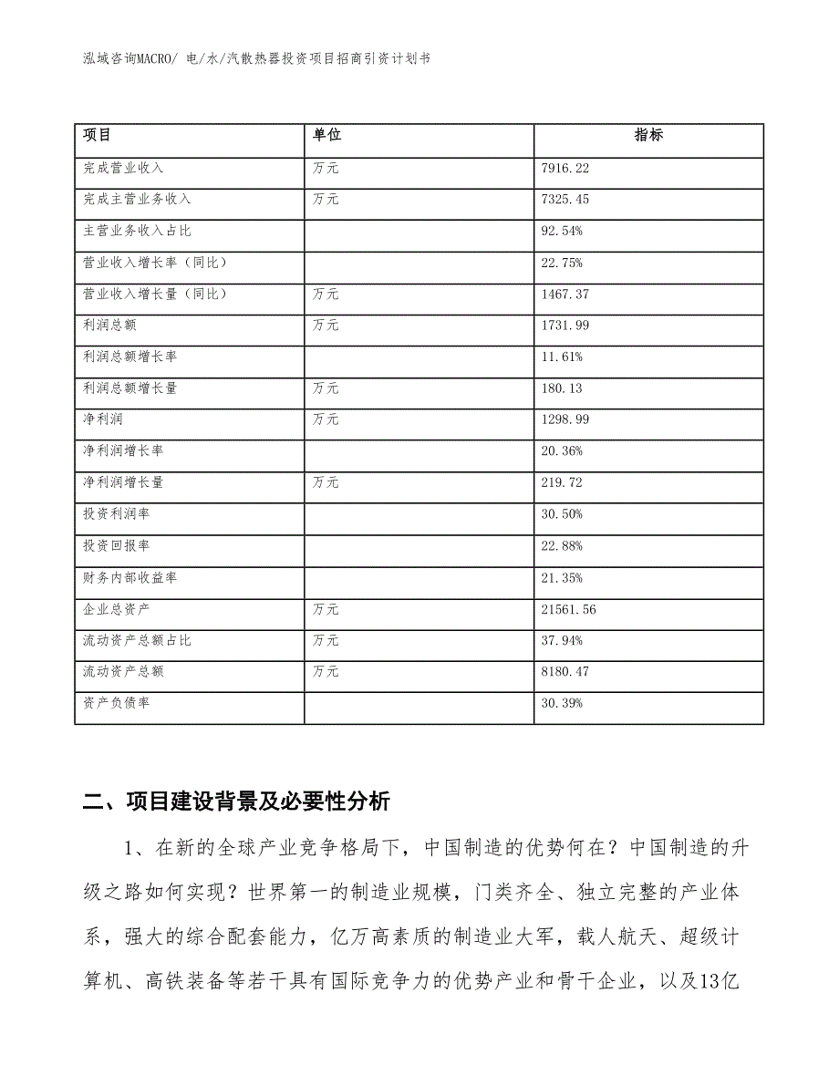 电_水_汽散热器投资项目招商引资计划书_第2页