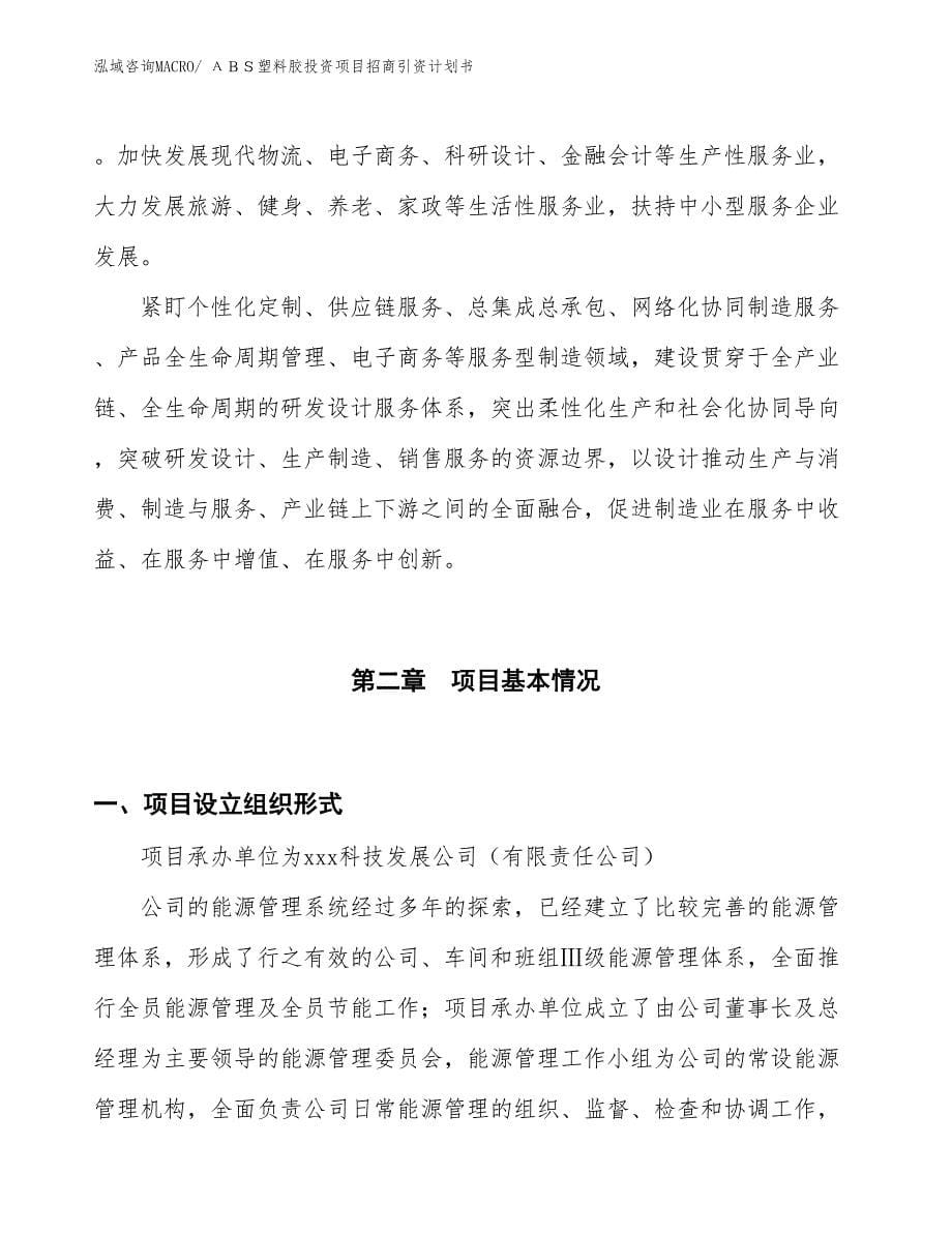 ΑＢＳ塑料胶投资项目招商引资计划书_第5页