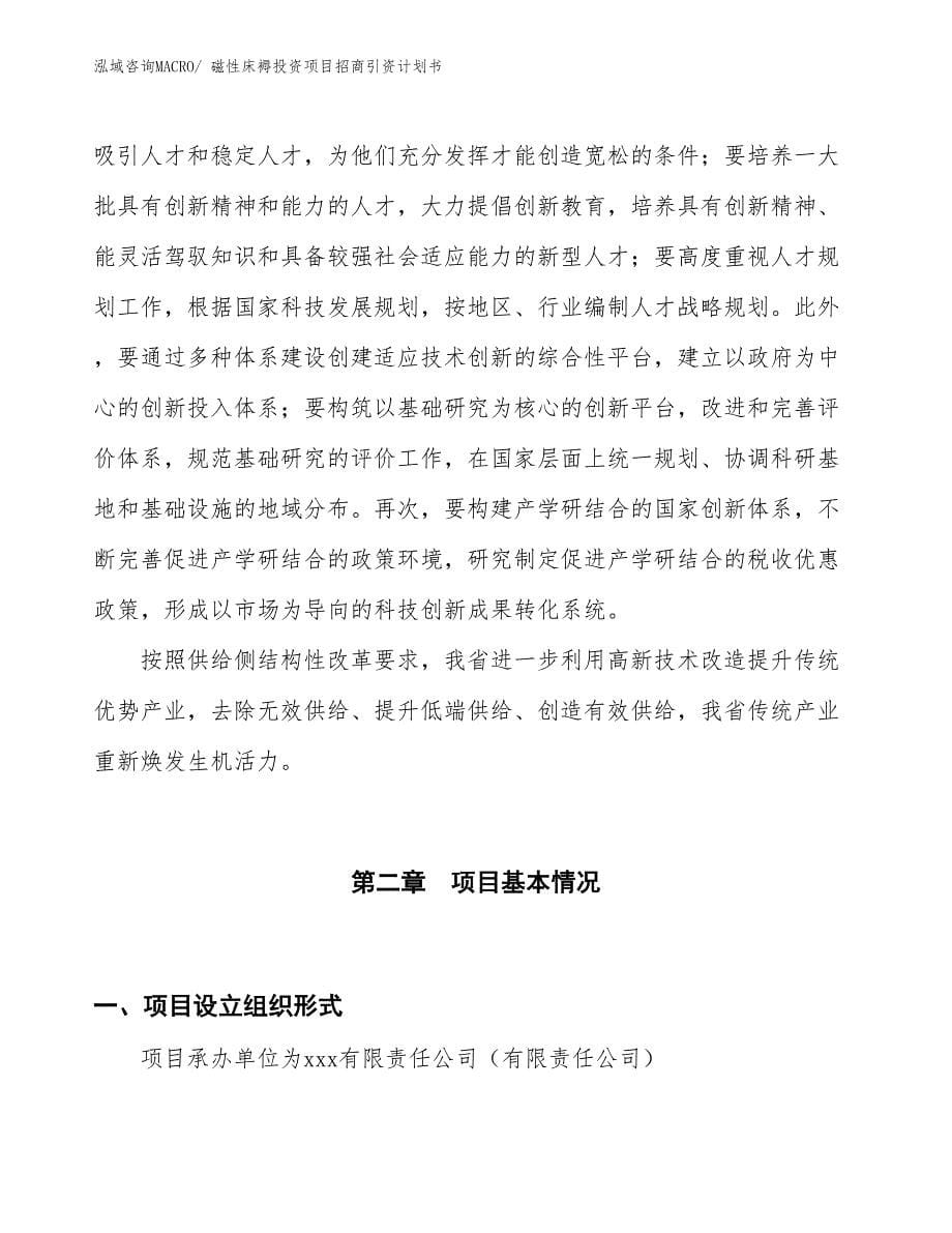 磁性床褥投资项目招商引资计划书_第5页