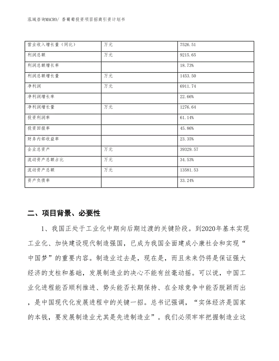 香葡萄投资项目招商引资计划书_第3页