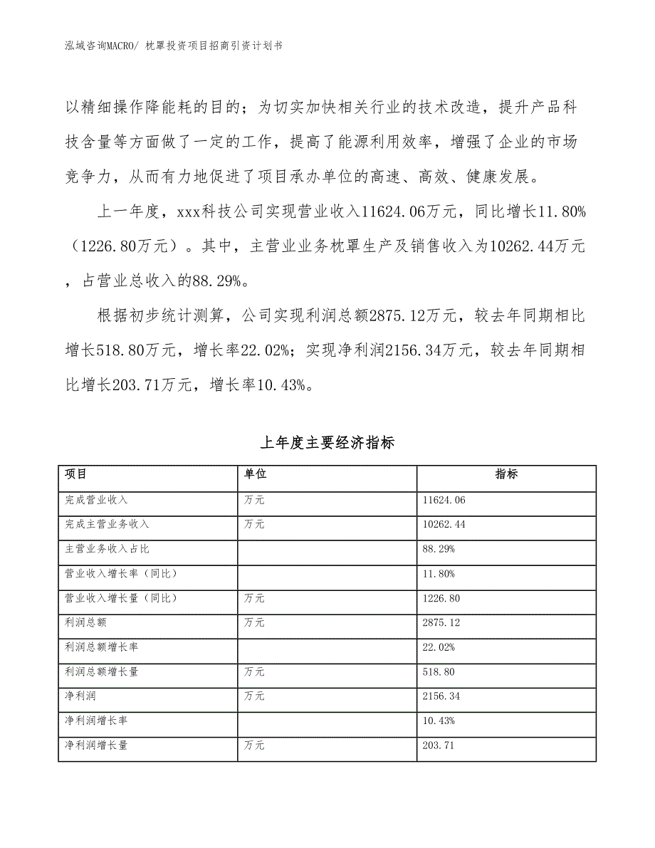 枕罩投资项目招商引资计划书_第2页