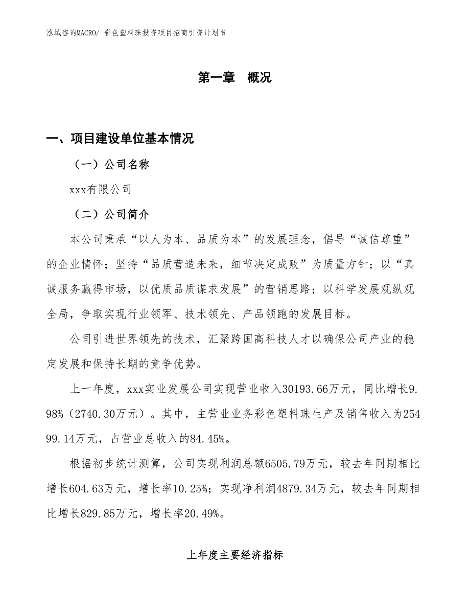 彩色塑料珠投资项目招商引资计划书_第1页