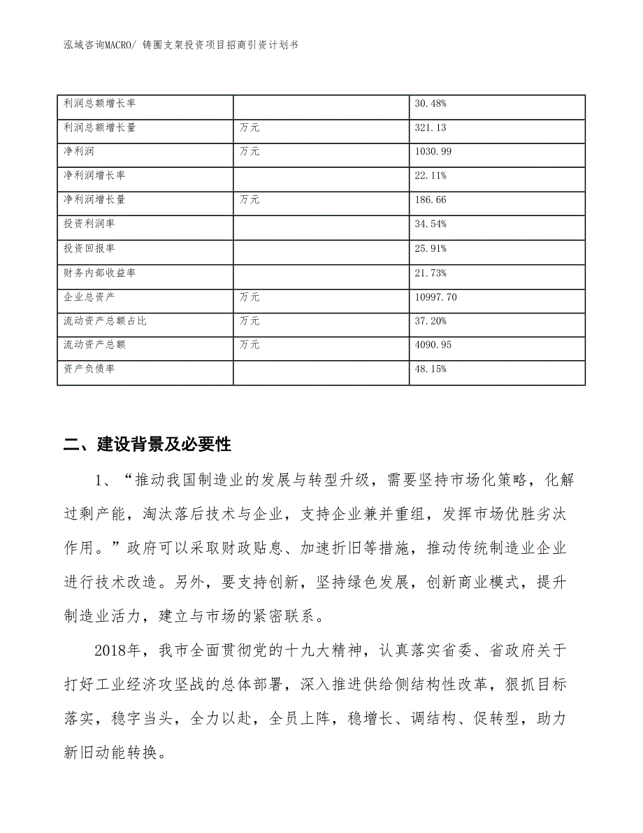 铸圈支架投资项目招商引资计划书_第3页