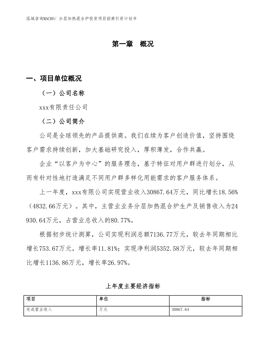 分层加热混合炉投资项目招商引资计划书_第1页