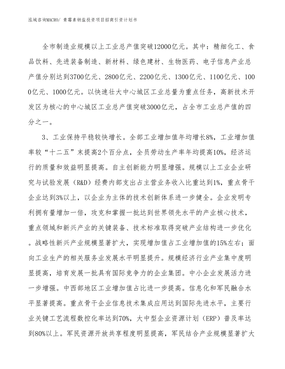 青霉素钠盐投资项目招商引资计划书_第4页