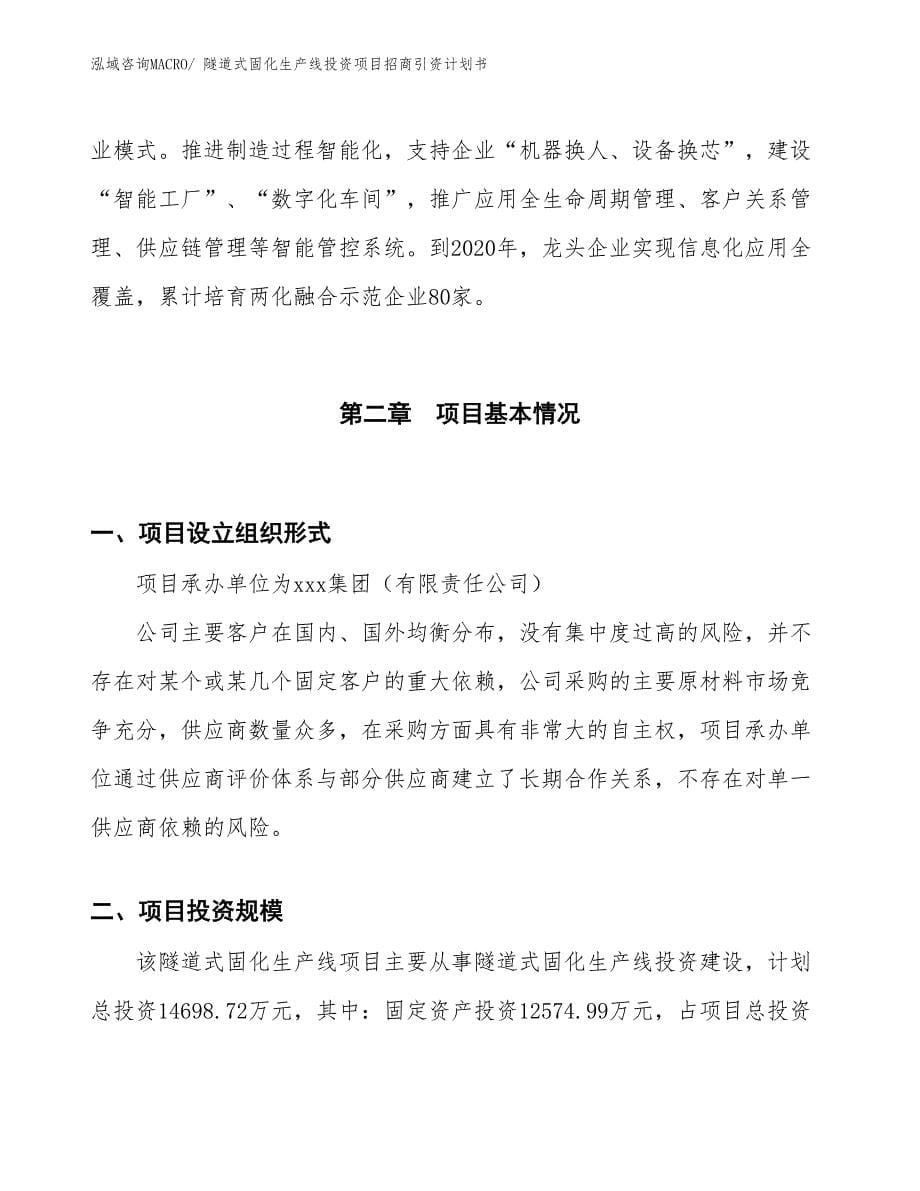 隧道式固化生产线投资项目招商引资计划书_第5页