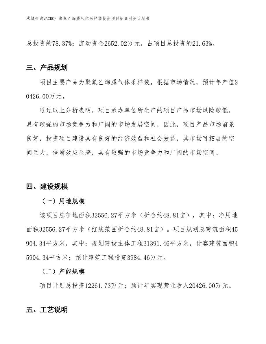 聚氟乙烯膜气体采样袋投资项目招商引资计划书_第5页