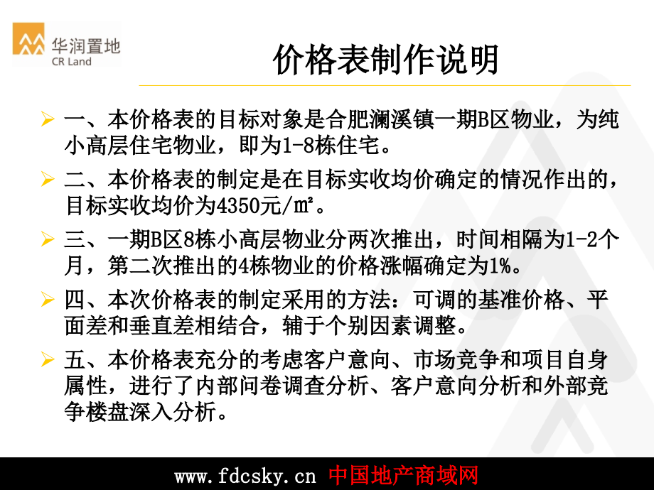 2006年合肥澜溪镇一期b区价格表制定报告_第4页