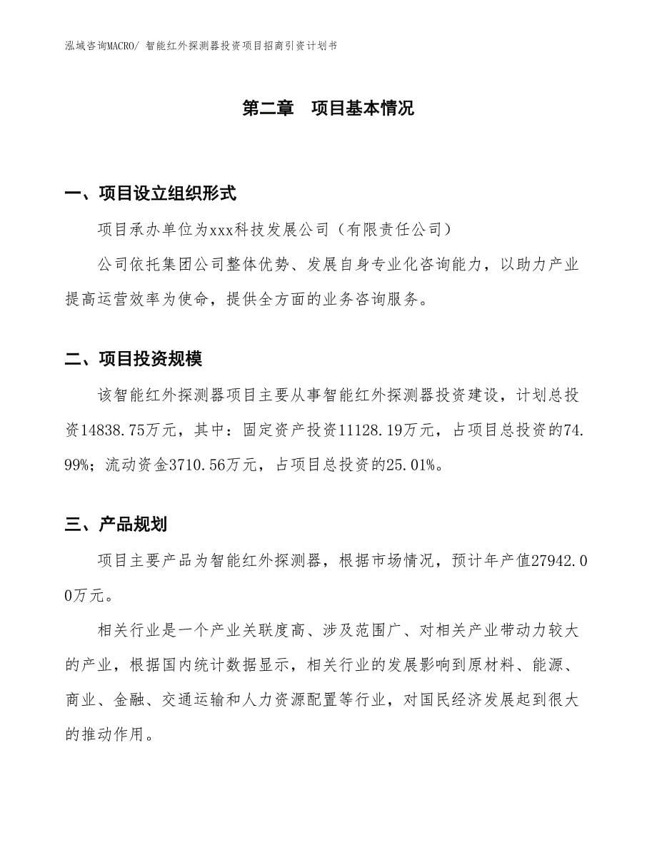 智能红外探测器投资项目招商引资计划书_第5页