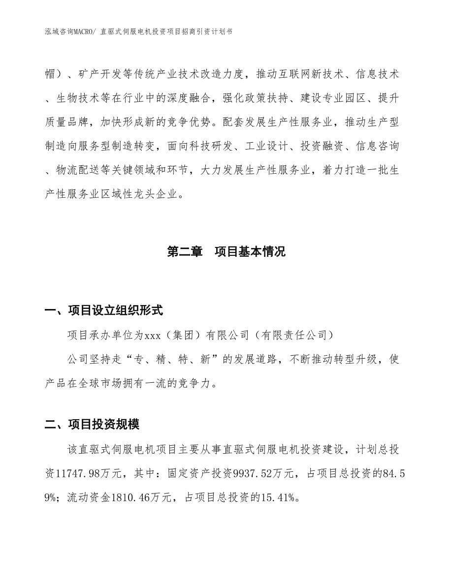 直驱式伺服电机投资项目招商引资计划书_第5页