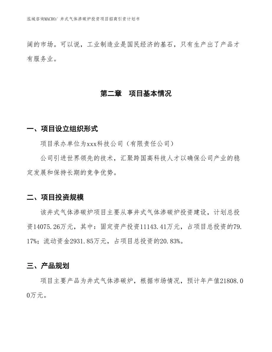 井式气体渗碳炉投资项目招商引资计划书_第5页