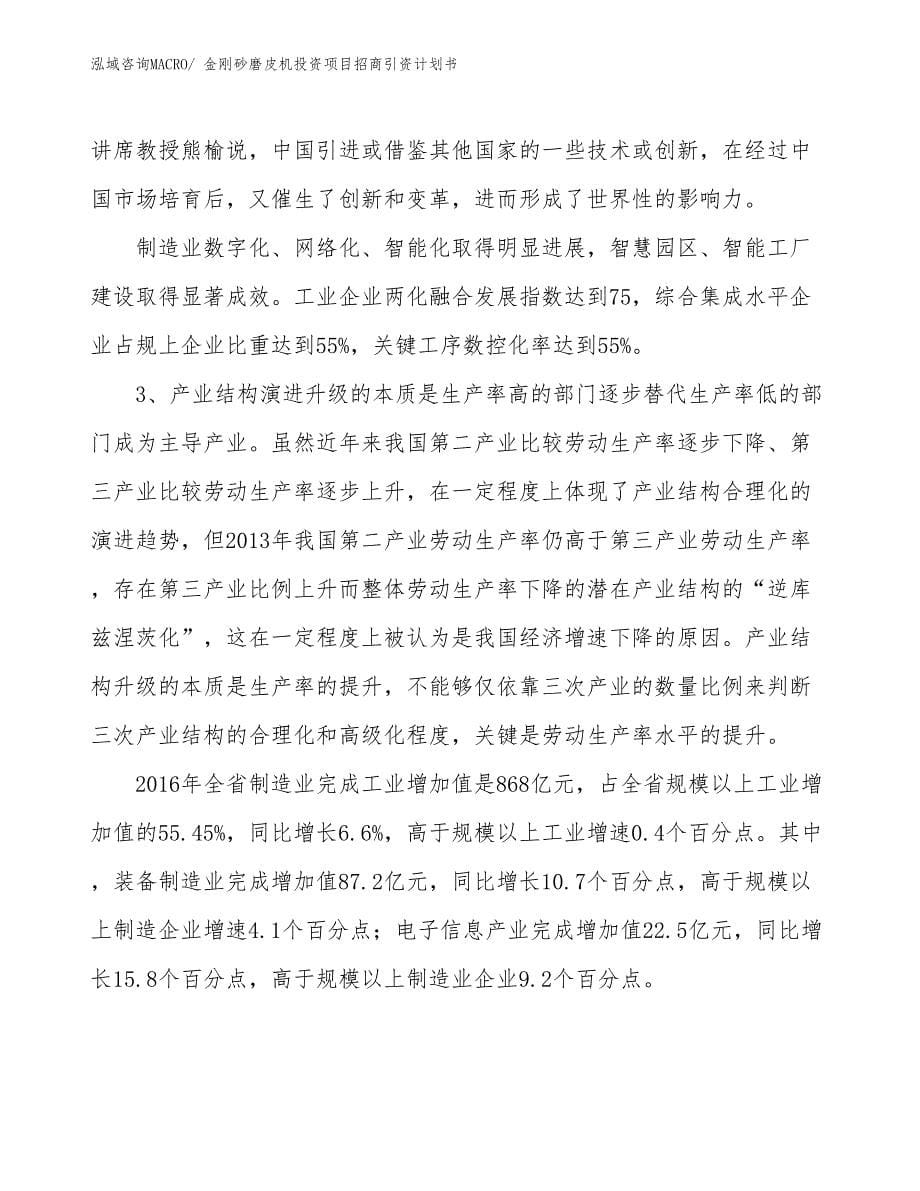 金刚砂磨皮机投资项目招商引资计划书_第5页