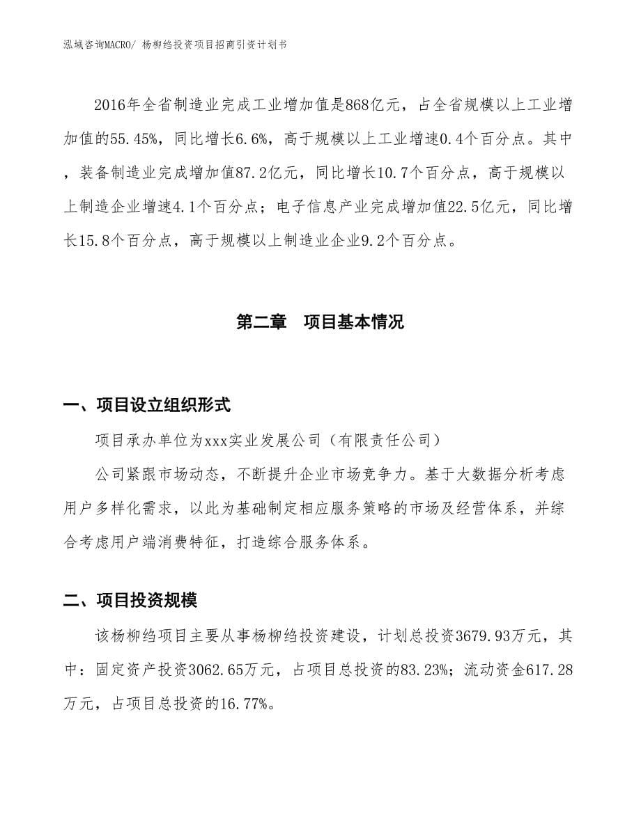 杨柳绉投资项目招商引资计划书_第5页