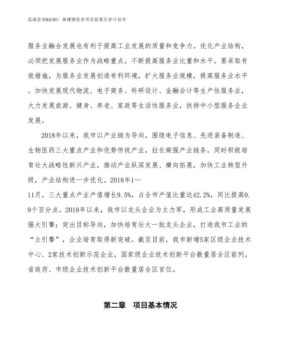 高螺帽投资项目招商引资计划书_第5页