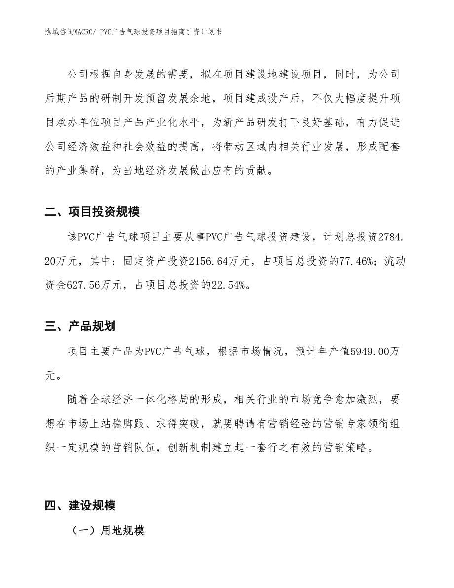 PVC广告气球投资项目招商引资计划书_第5页