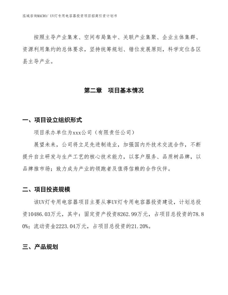 UV灯专用电容器投资项目招商引资计划书_第5页