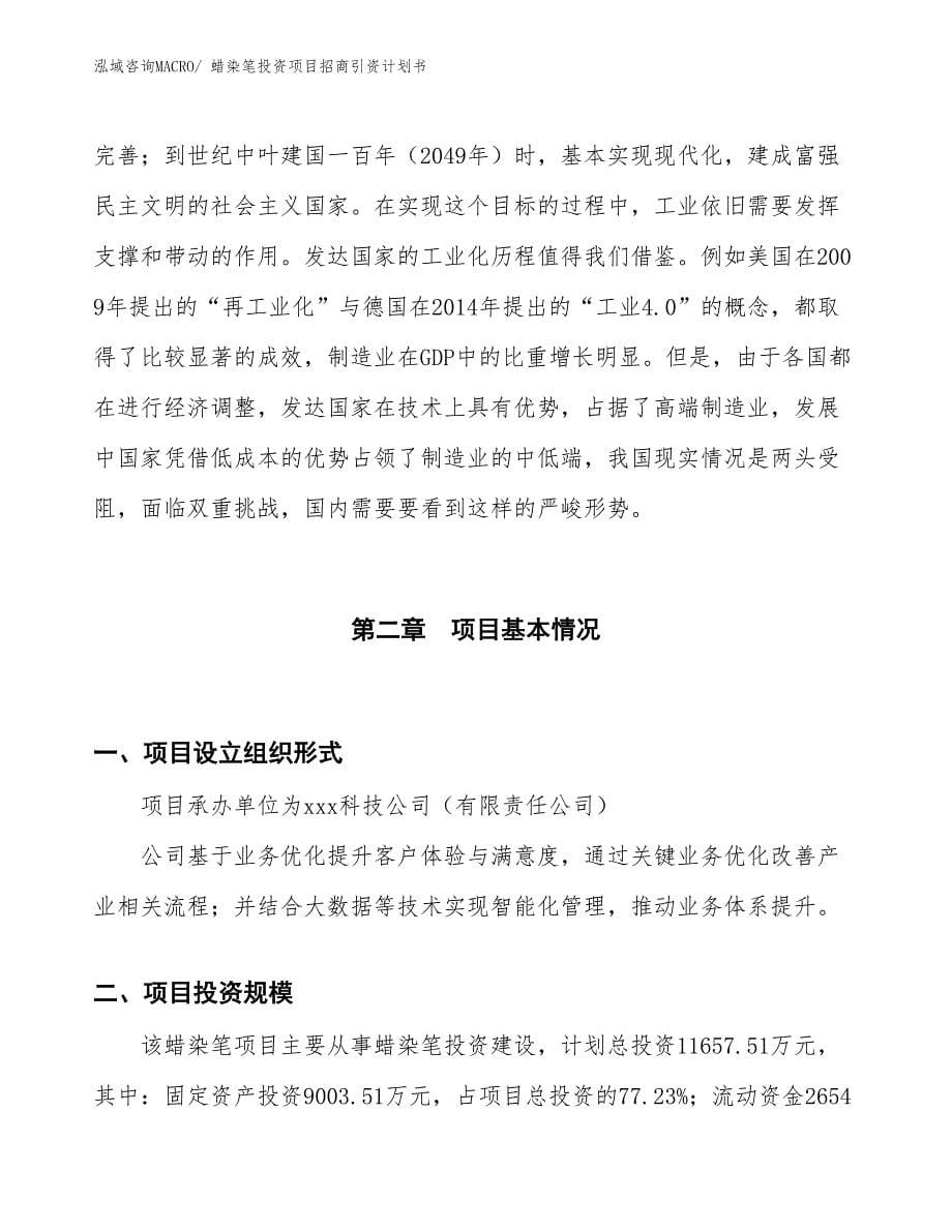 蜡染笔投资项目招商引资计划书_第5页