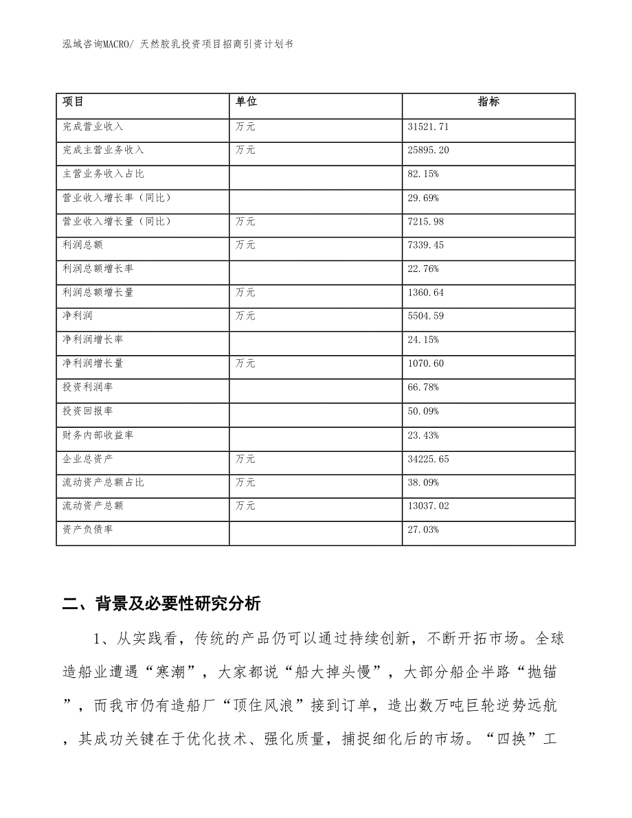 天然胶乳投资项目招商引资计划书_第2页