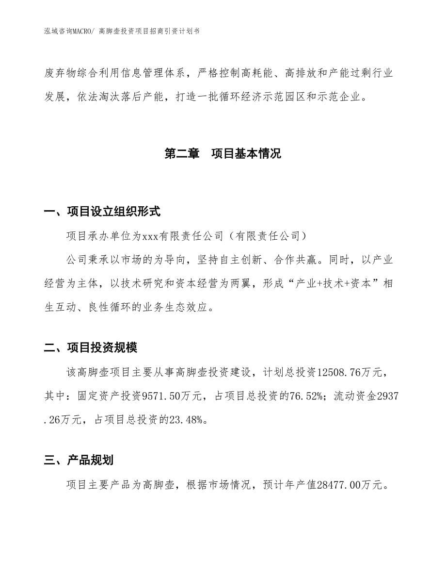 高脚壶投资项目招商引资计划书_第5页