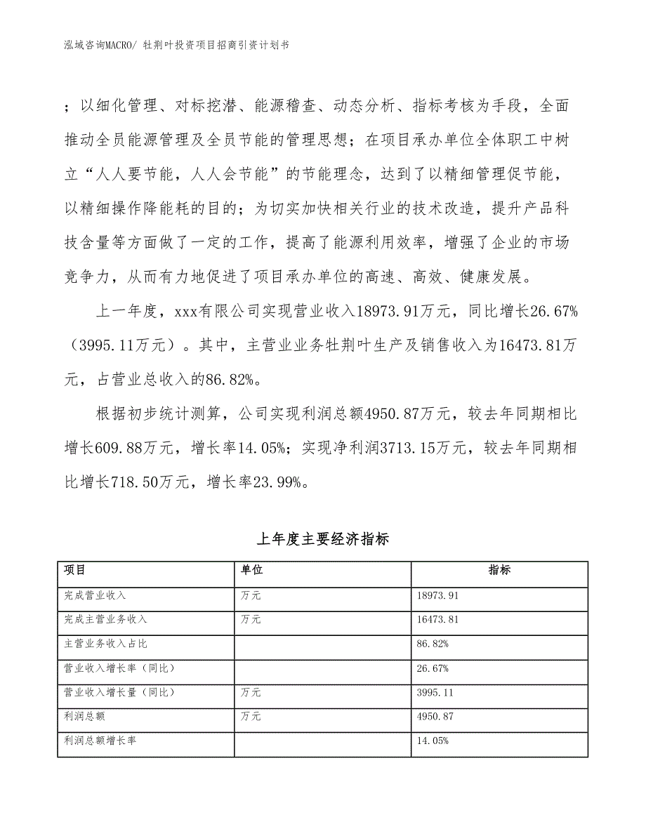 牡荆叶投资项目招商引资计划书_第2页