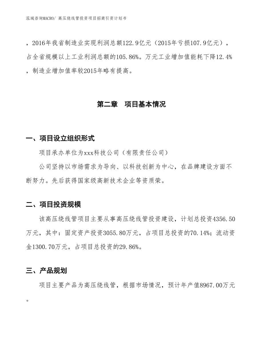 高压绕线管投资项目招商引资计划书_第5页