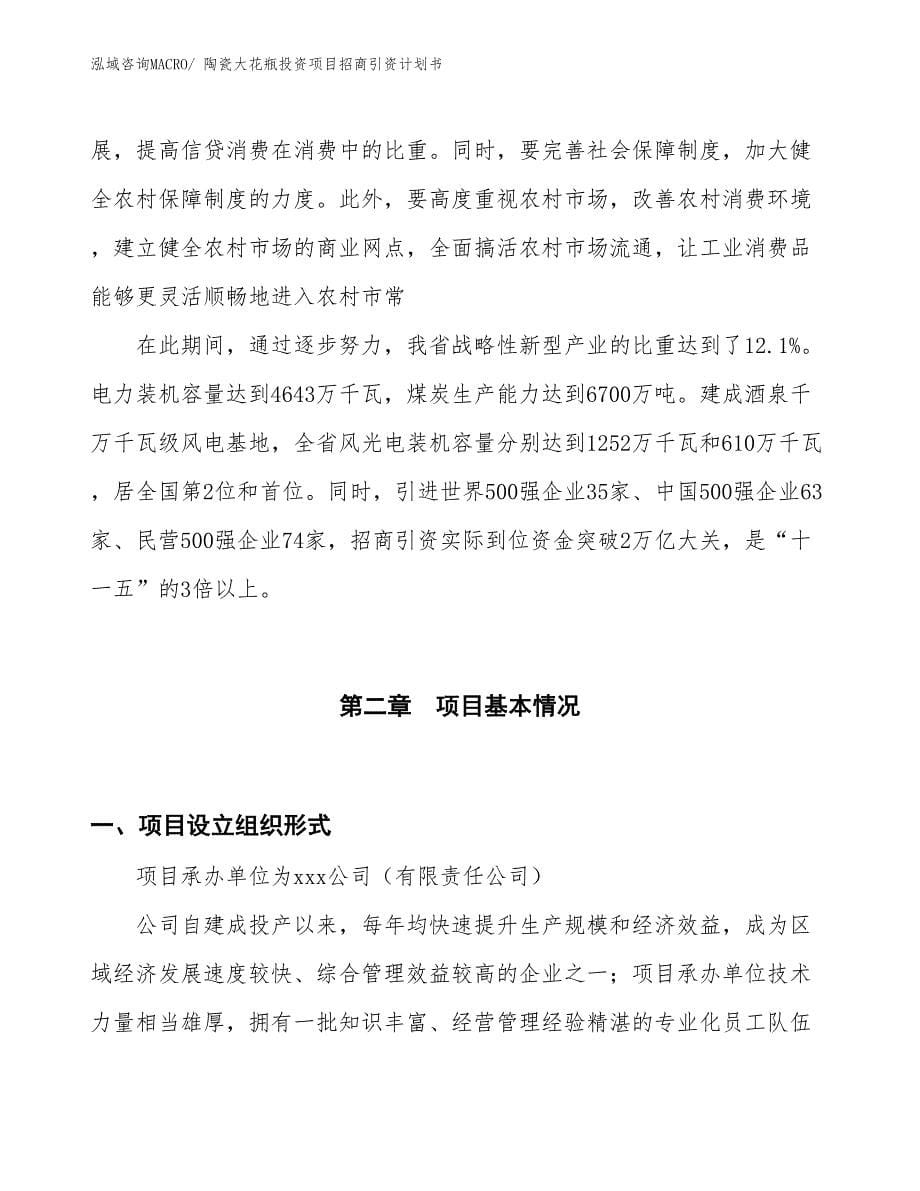 陶瓷大花瓶投资项目招商引资计划书_第5页