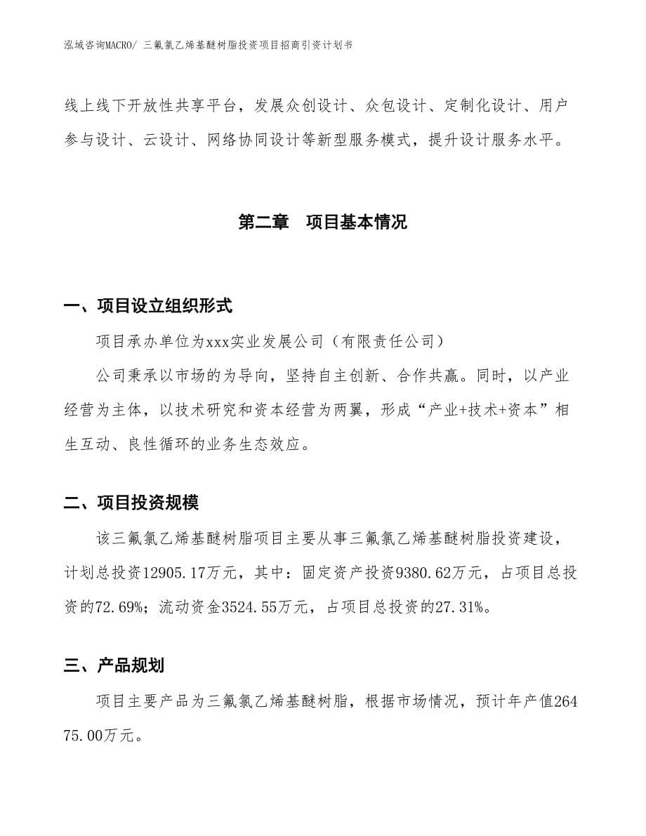 三氟氯乙烯基醚树脂投资项目招商引资计划书_第5页