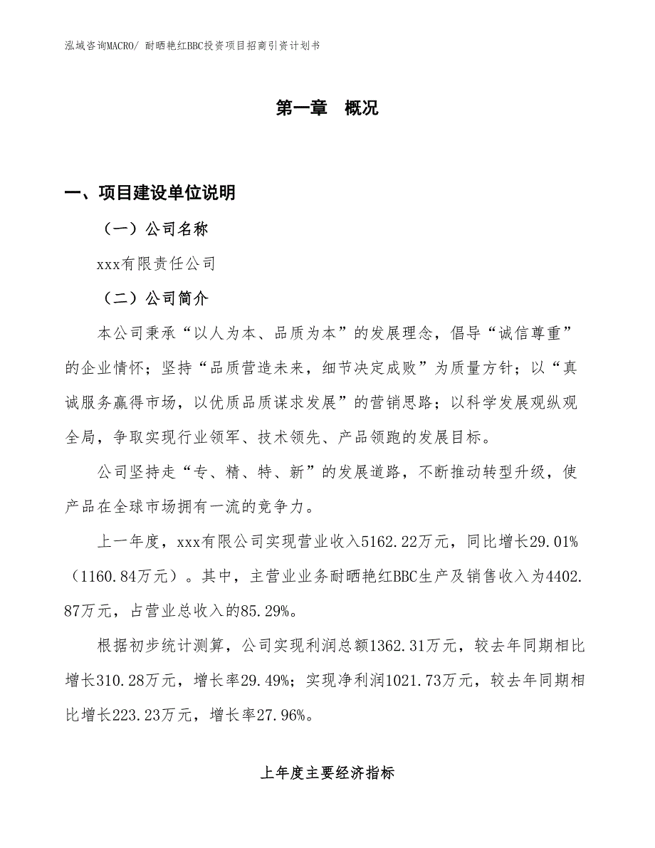 耐晒艳红BBC投资项目招商引资计划书_第1页