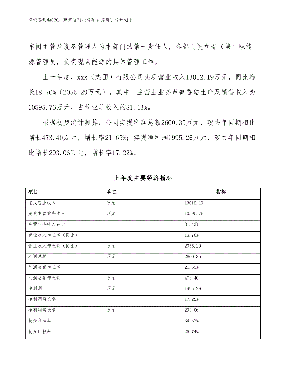 芦笋香醋投资项目招商引资计划书_第2页