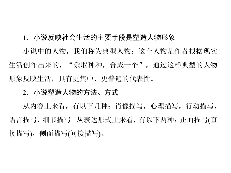 2014届高考一轮课件人教版课件专323鉴赏小说的艺术形象2014高考课件_第4页